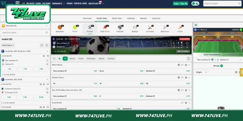 Exploring 747LIVE Sports Markets and Live Events Exploring 747LIVE Sports Markets and Live Events